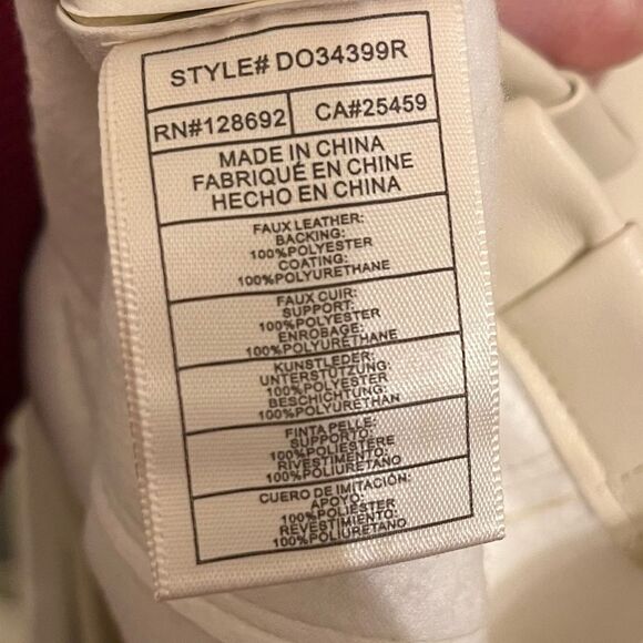 NWT Steve Madden Faux Leather Boxy Cream Top - Picture 7 of 9